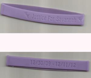 justice for savannah silicon bracelets